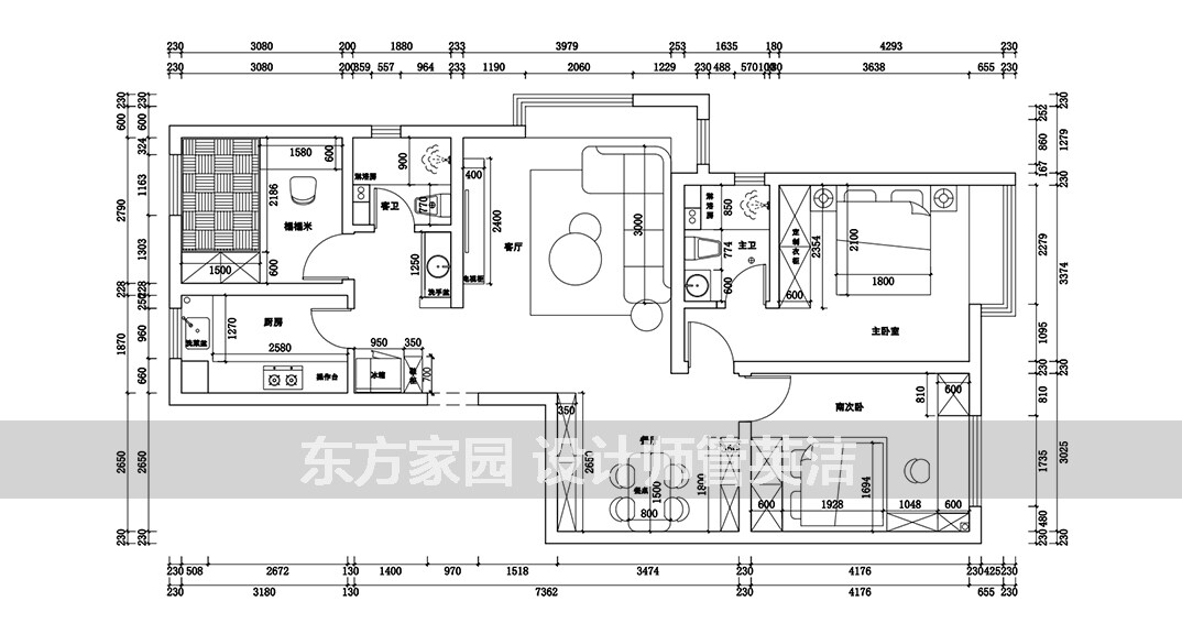 鲁商蓝岸国际127㎡三室二厅户型平米结构图.jpg